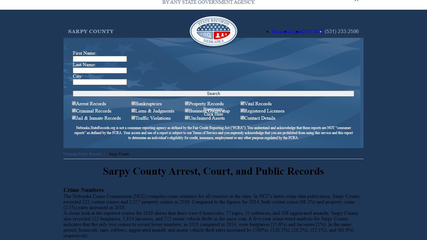 Sarpy County Arrest, Court, and Public Records