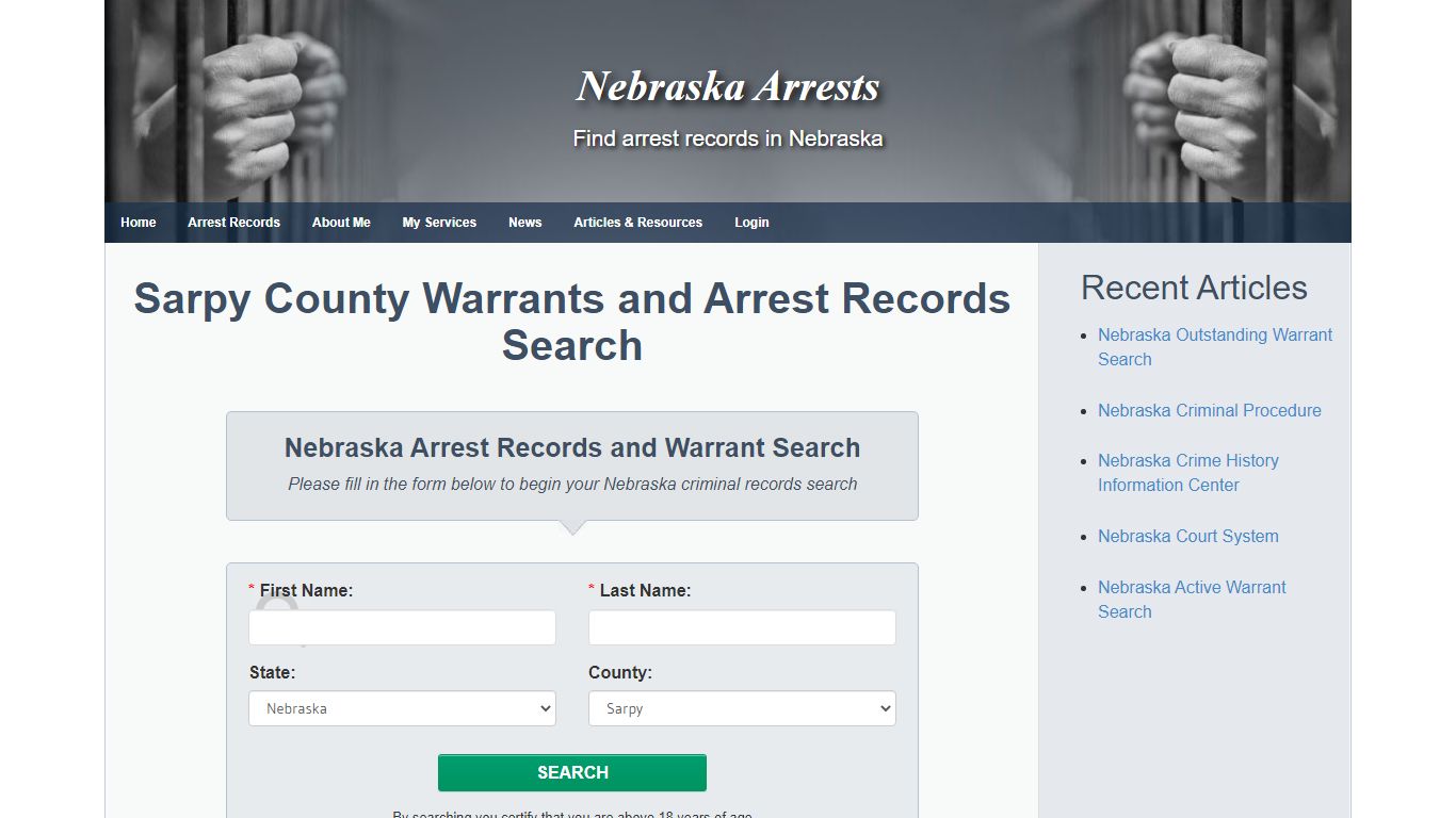 Sarpy County Warrants and Arrest Records Search